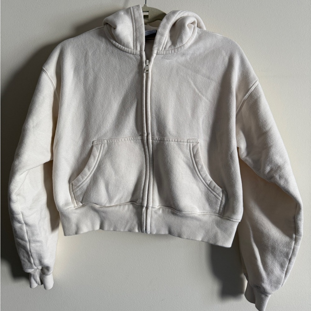 Aritzia TNA Cozy Fleece Boyfriend crop hoodie XS